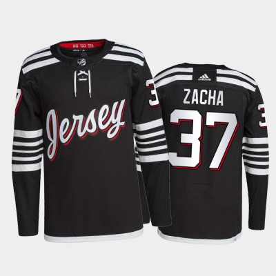 Adidas New Jersey Devils #37 Pavel Zacha Men's 2021-22 Alternate Authentic NHL Jersey - Black